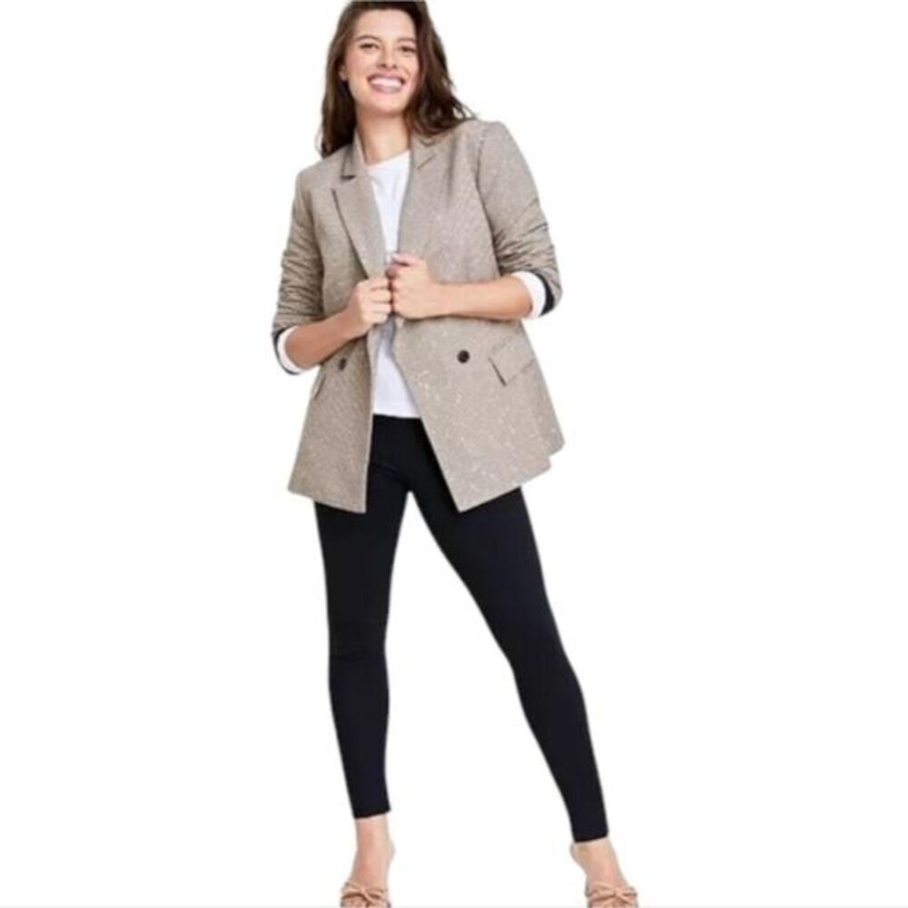 On 34th Women's Sequined Plaid Double-Breasted Blazer‎ Plus Size 16W New